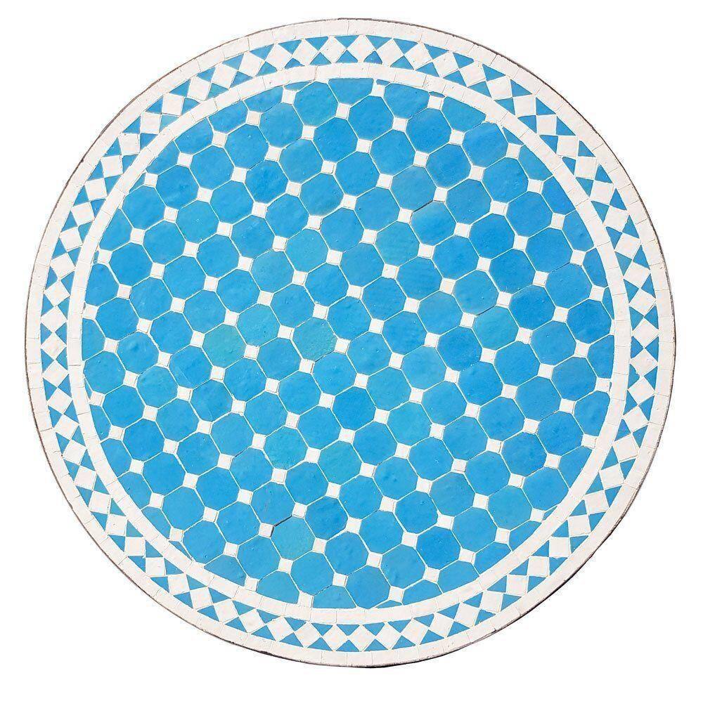 mosaikbord turkosblå & vitt