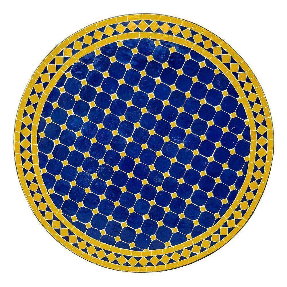 Mosaikbord Mörkblå & gul i 110cm i diameter