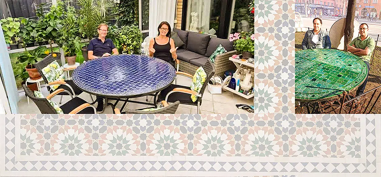 Runt mosaikbord